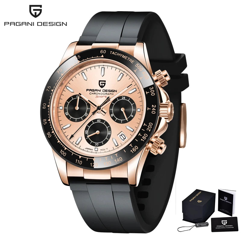 PAGANI DESIGN 2026 NEW 1664 Meteorite Dial Men's Watches Luxury Sapphire Quartz watch for men Sport Chronograph men Reloj Hombre