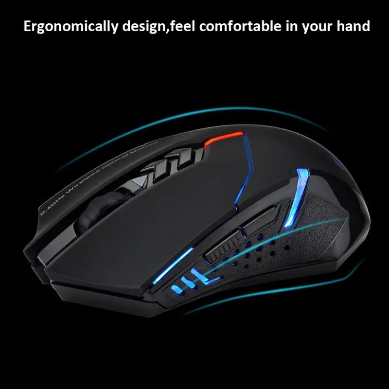 Rato Gaming Sem Fios ET X-08 2000DPI Ajustável, 7 Botões, 2.4G, Rato Gaming Profissional Sem Fios para Jogador, Silencioso, com LED, para PC