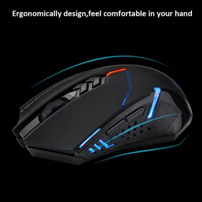 Rato Gaming Sem Fios ET X-08 2000DPI Ajustável, 7 Botões, 2.4G, Rato Gaming Profissional Sem Fios para Jogador, Silencioso, com LED, para PC