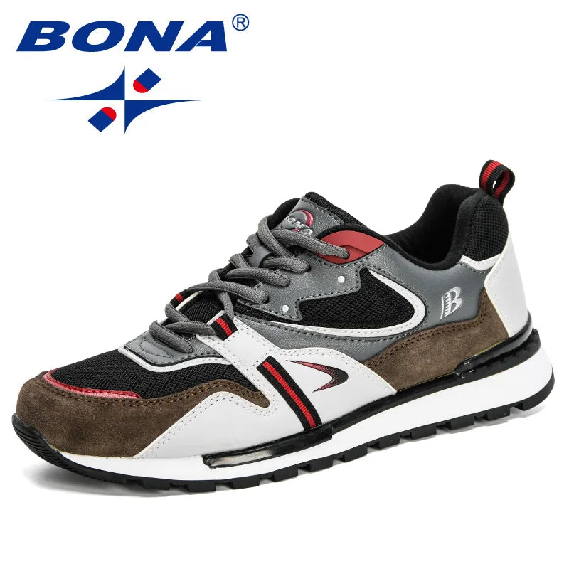 BONA Neue Designer-Action-Leder-Sportschuhe für Herren, Sneaker, Laufschuhe, Tennis- und Walkingschuhe, trendige Fitness-Footwear