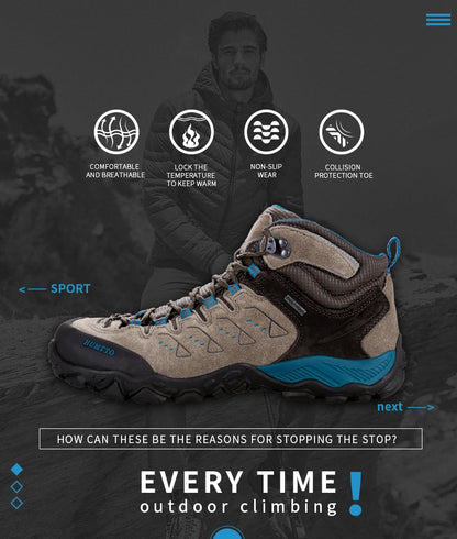 HUMTTO New Hiking Shoes Men's Waterproof Outdoor Sneakers for Men Leather Women Walking Climbing Trekking Sport Man Boots Woman