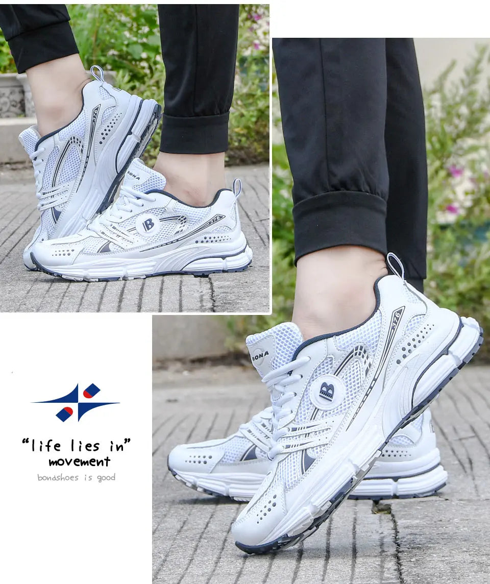 BONA New Designers Trendy Running Shoes for Men Breathable Walking Sports Shoe Man Jogging Sneaker Soft Footwear Mansculino