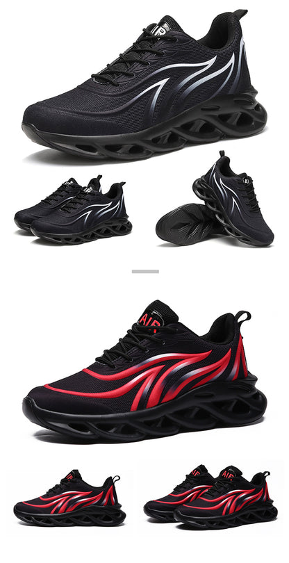 Baskets imprimées « Flame » pour homme, chaussures de sport Flying Weave, chaussures de course confortables, chaussures de sport pour homme pour l'extérieur