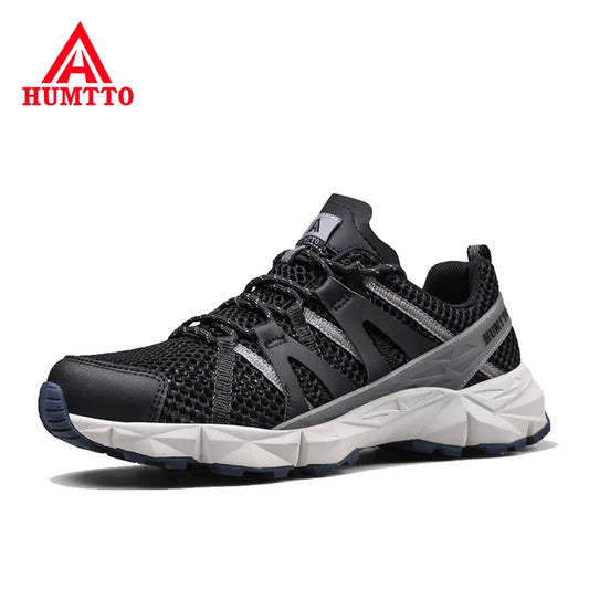 HUMTTO Non-slip Cushioning Running Shoes Men Breathable Mesh Lace-Up Sport Jogging Trekking Shoes Summer Outdoor Light Sneakers