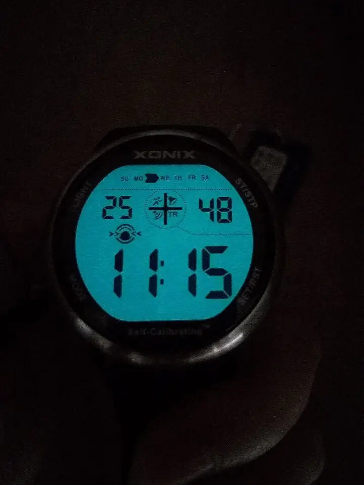 XONIX Mens Sports Watch Self Calibrating Digital Japan Mov't Waterproof 100m  Swim Diver Outdoor Wristwatch Big Numbers