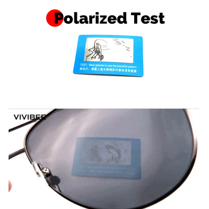 VIVIBEE Classic Men Aviation Polarized Metal Frame Sunglasses Black Women Pilot Style UV400 Sun Glasses 2026 Shades