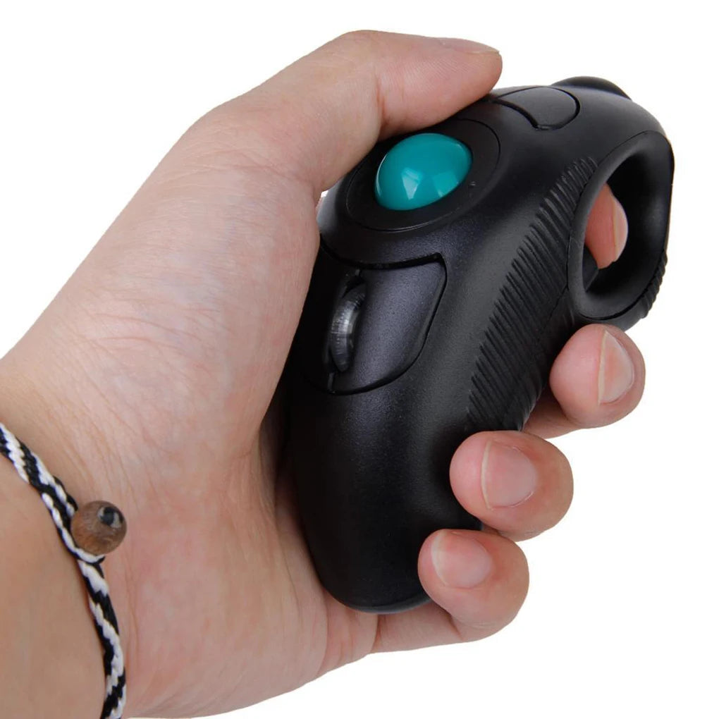 2.4GHz Wireless Trackball Mouse Ergonomic Finger Trackball Mouse, Rechargeable Optical Wireless Trackball Mouse for PC, Laptop, Android TV & Office