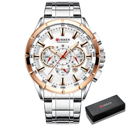 Relogio Masculino CURREN Business Men Watch Luxury Brand Stainless Steel Wrist Watch Chronograph Army Military Quartz Watches