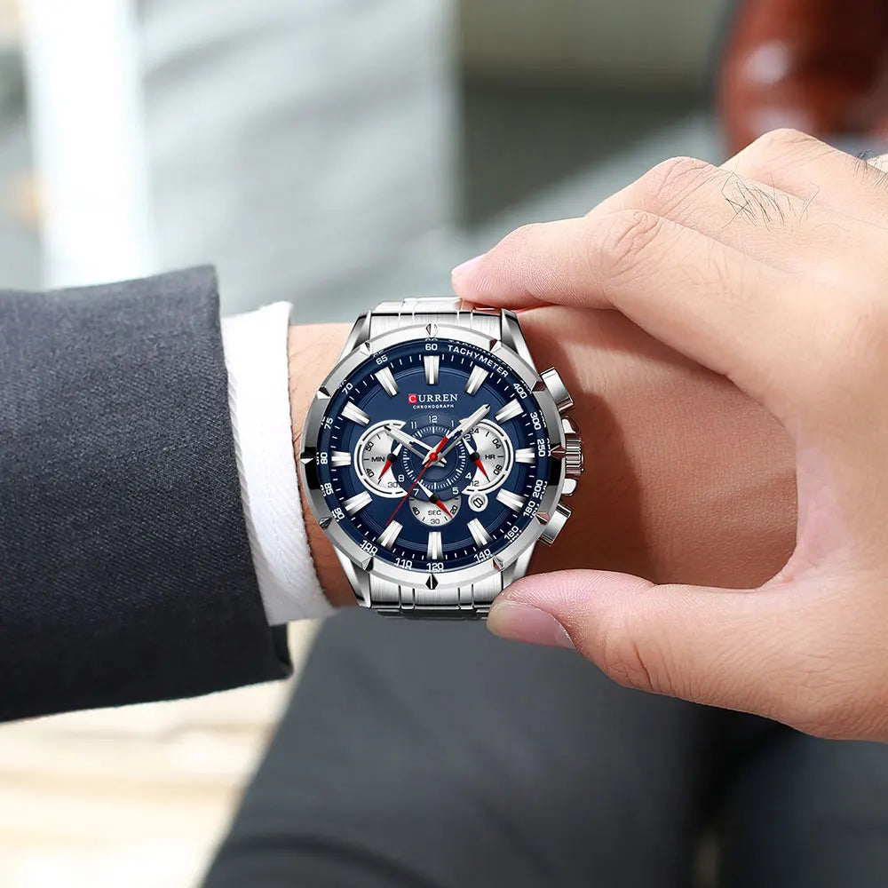 Relogio Masculino CURREN Business Men Watch Luxury Brand Stainless Steel Wrist Watch Chronograph Army Military Quartz Watches