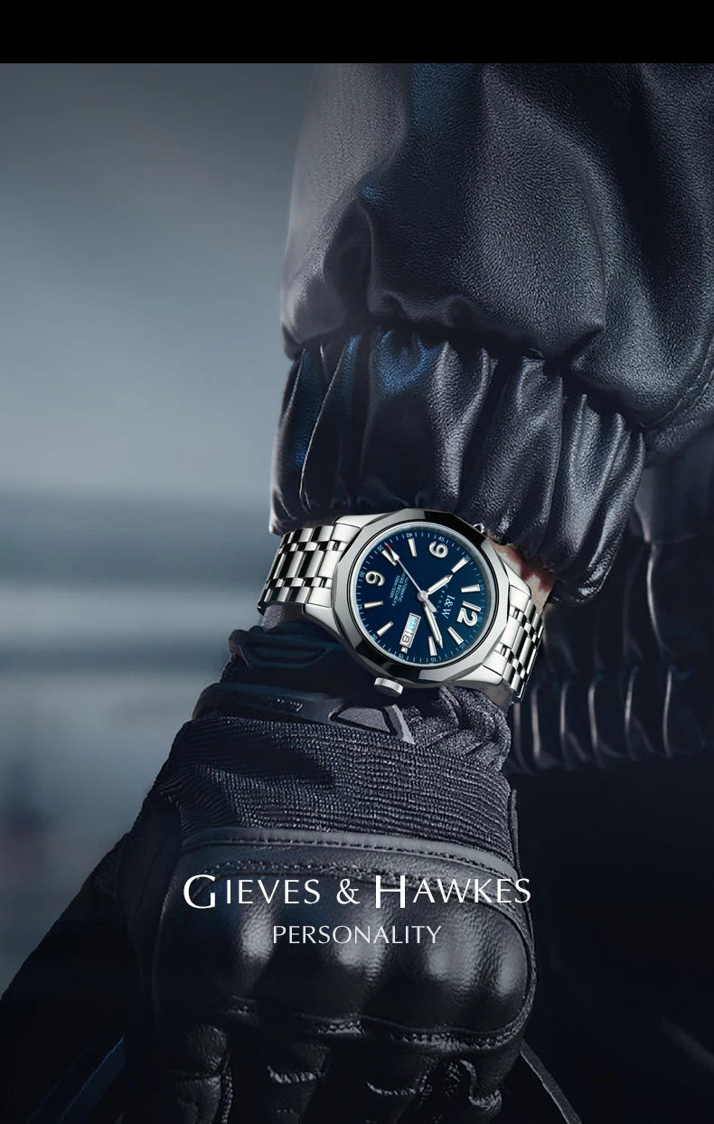 Relógio CARNIVAL para homem em tungsténio, marca de luxo, movimento automático NH36, relógio mecânico de pulso para homem, resistente à água, Montre Homme