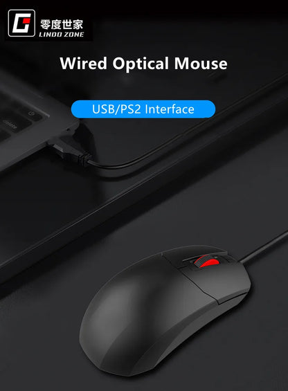 Rato com fios USB PS/2 ultra-longo LINDO ZONE para computador de secretária, cabo de 2M/3M 200CM/300CM, rato com fios prolongado para portátil