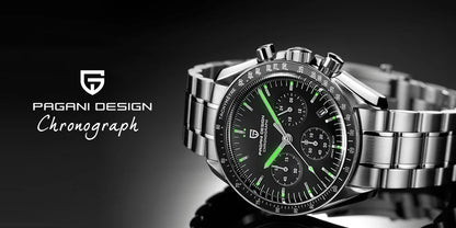 Relógio masculino PAGANI DESIGN Série Planetary Saturn Light Tan Quartz Speed Chronograph com cristal de safira AR — Novo 2026