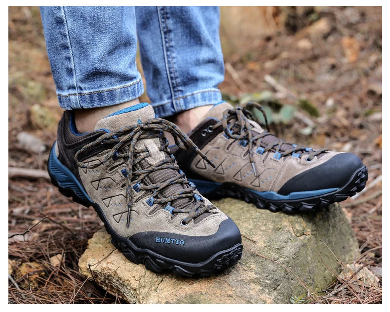 HUMTTO Trekking Shoes for Women Winter Hiking Shoes Womens Waterproof New Luxury Designer Climbing Leather Casual Woman Sneakers