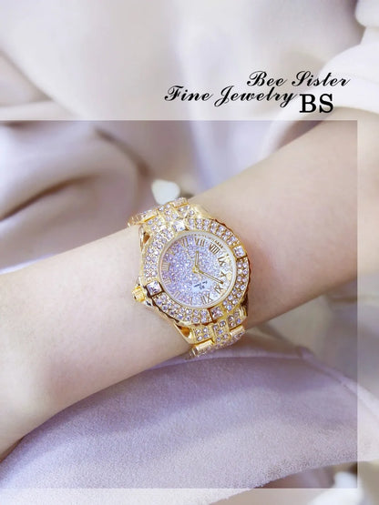 Women Watches Diamond Gold Watch Ladies Wrist Watches Luxury Brand Rhinestone Women's Bracelet Watches Female Relogio Feminino