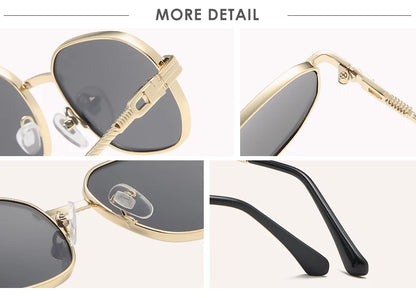1/3pcs Fashion Rectangle Sunglasses Women UV400 Thread Design Metal Frame Sun Glasses Trendy Punk Style Black Gold Shade Unisex
