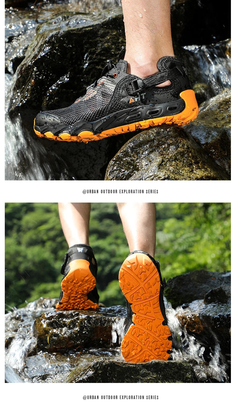 HUMTTO Brand Hiking Boots for Men Sneakers New Summer Trekking Sandals Male Breathable Outdoor Walking Climbing Water Shoes Mens