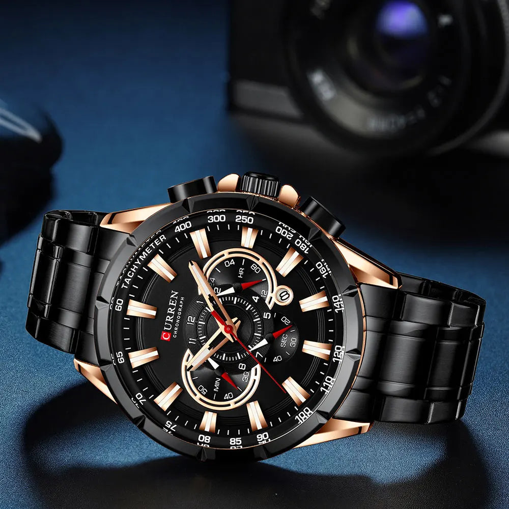 Relogio Masculino CURREN Business Men Watch Luxury Brand Stainless Steel Wrist Watch Chronograph Army Military Quartz Watches