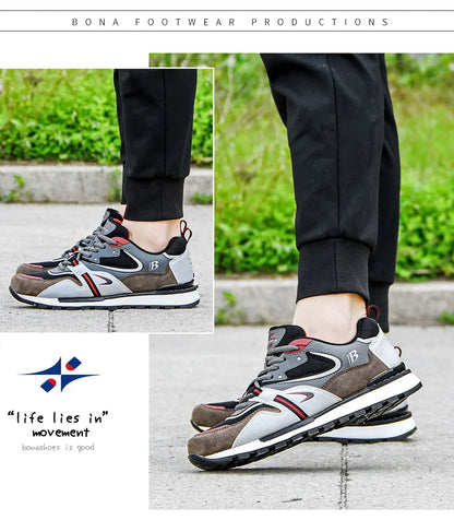 BONA Neue Designer-Action-Leder-Sportschuhe für Herren, Sneaker, Laufschuhe, Tennis- und Walkingschuhe, trendige Fitness-Footwear