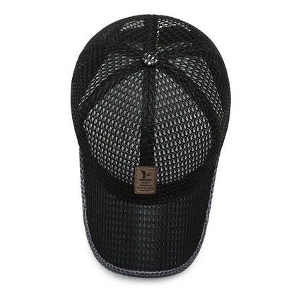 Summer Unisex Men fishing Baseball Caps Women Breathable Mesh Snapback Hats Black Casual sport Hats Cap