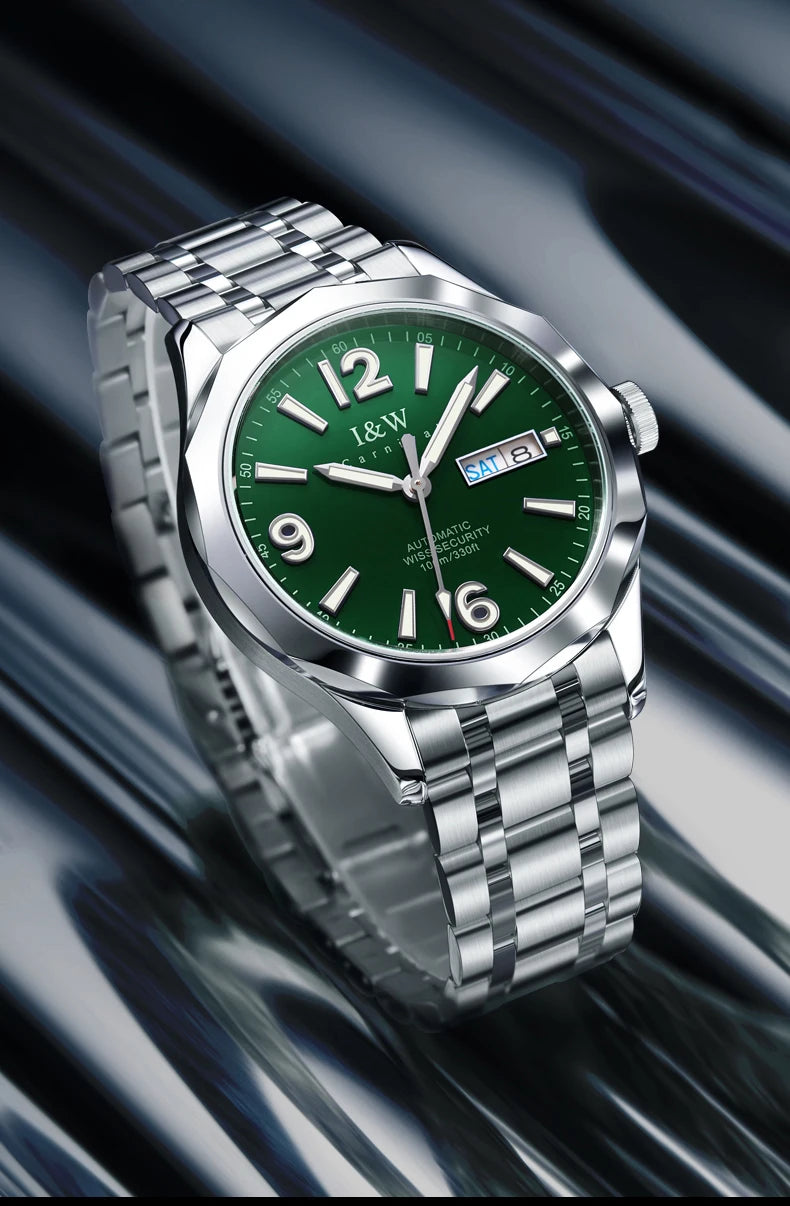 Relógio CARNIVAL para homem em tungsténio, marca de luxo, movimento automático NH36, relógio mecânico de pulso para homem, resistente à água, Montre Homme