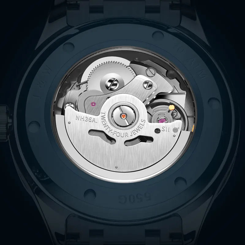 Relógio CARNIVAL para homem em tungsténio, marca de luxo, movimento automático NH36, relógio mecânico de pulso para homem, resistente à água, Montre Homme