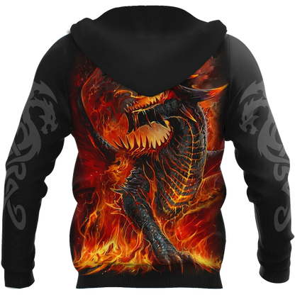 Beautiful Fire Dragon Tattoo 3D Printed Mens Hoodie Unisex hoodies Sweatshirt Autumn Streetwear Casual Jacket Tracksuit KJ747