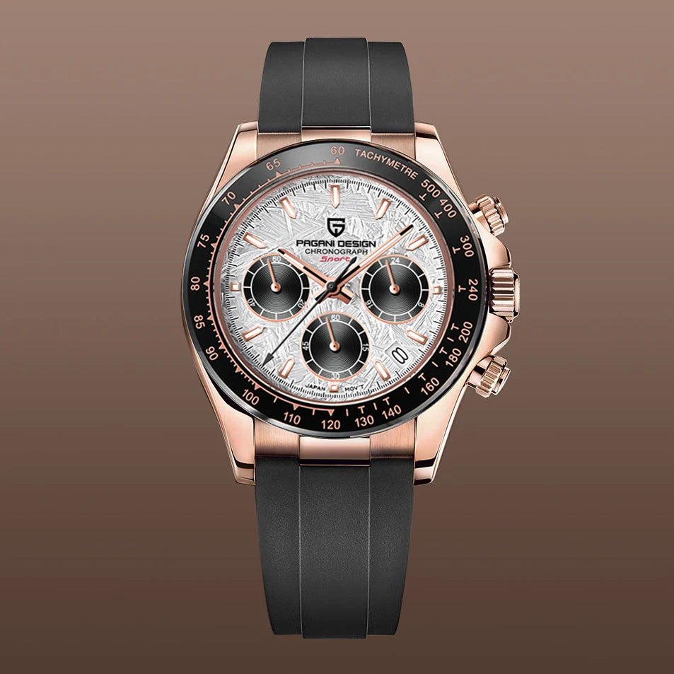 PAGANI DESIGN 2026 NEW 1664 Meteorite Dial Men's Watches Luxury Sapphire Quartz watch for men Sport Chronograph men Reloj Hombre