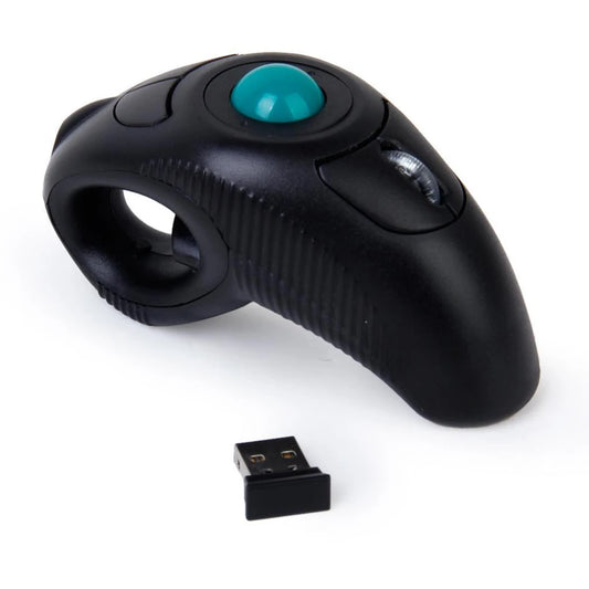2.4GHz Wireless Trackball Mouse Ergonomic Finger Trackball Mouse, Rechargeable Optical Wireless Trackball Mouse for PC, Laptop, Android TV & Office