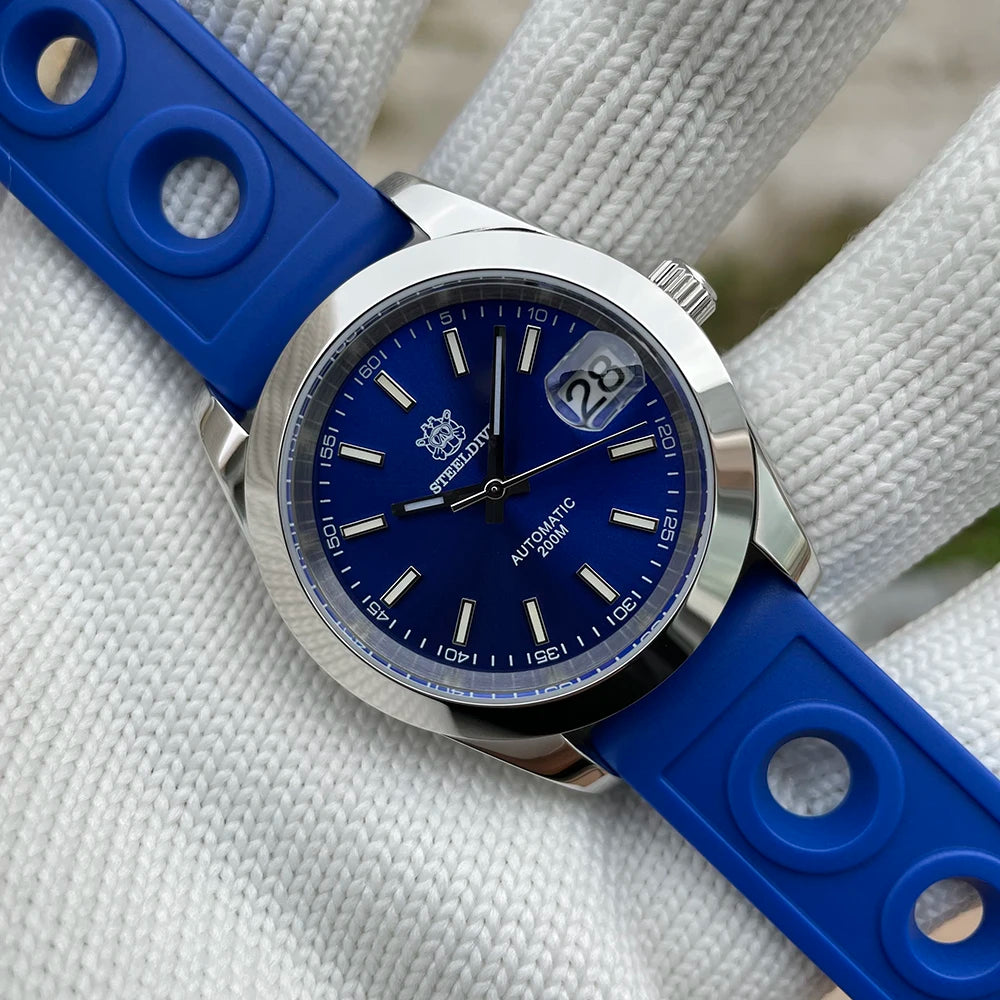 STEELDIVE SD1934 NH35 Automatic Movement 39mm Stainless Steel BGW9 Blue Luminous Sapphire Glass 200M Water Ghost Dive Watches
