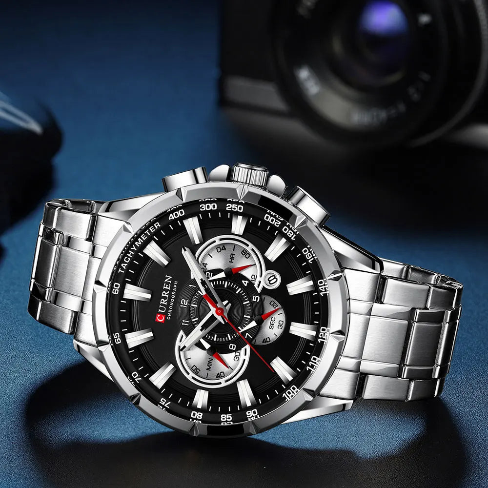 Relogio Masculino CURREN Business Men Watch Luxury Brand Stainless Steel Wrist Watch Chronograph Army Military Quartz Watches