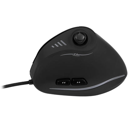 Rato Gaming com Fio Zelotes C-18, 11 Botões Programáveis, Motor Laser 10000DPI, Faixa de Luz RGB, 128KB, Rato Vertical para Portátil e PC
