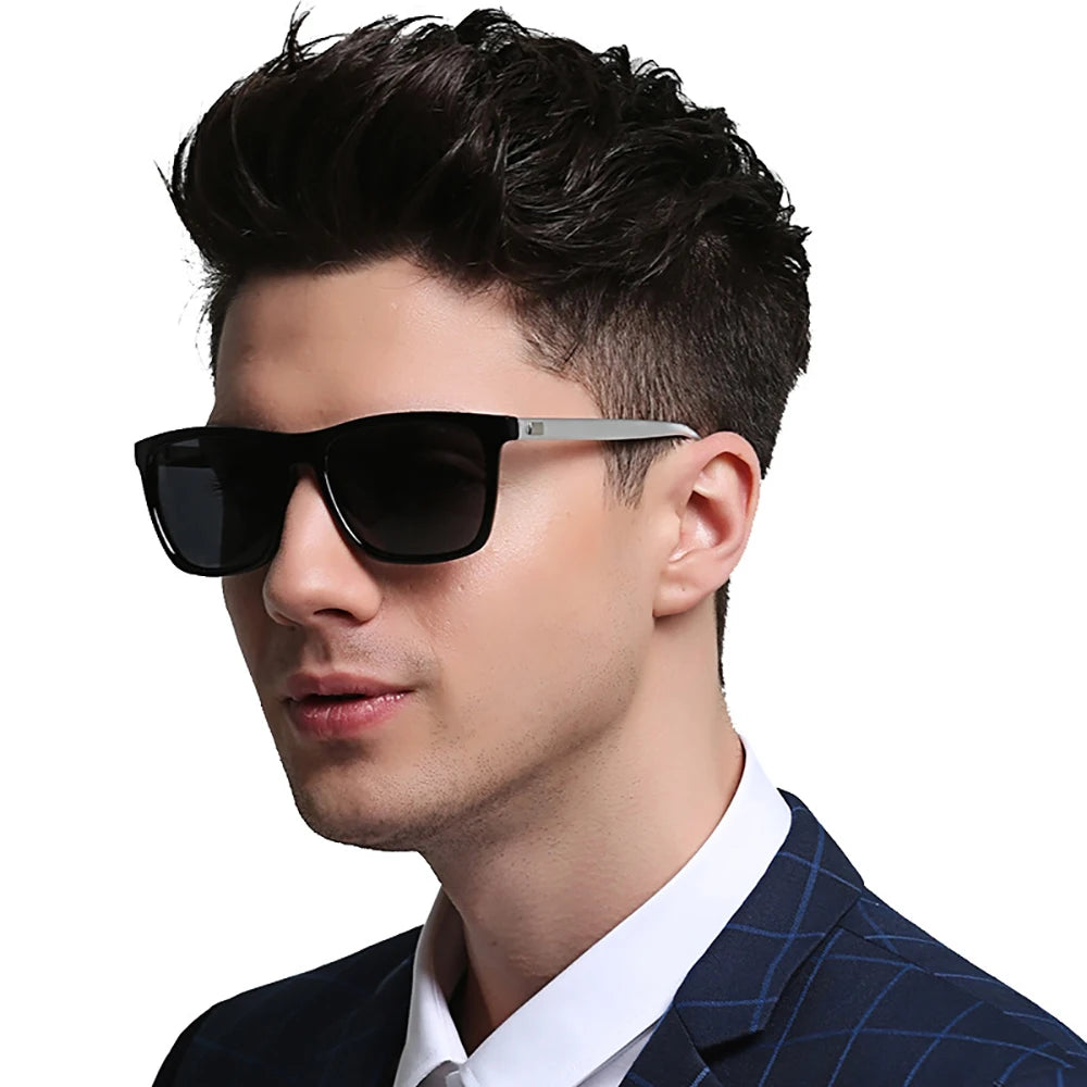 VIVIBEE Luxury Square Polarized Sunglasses Men Driving Blue Mirror Lens Classic Unisex Sun Glasses 2026 Trends Women Shades