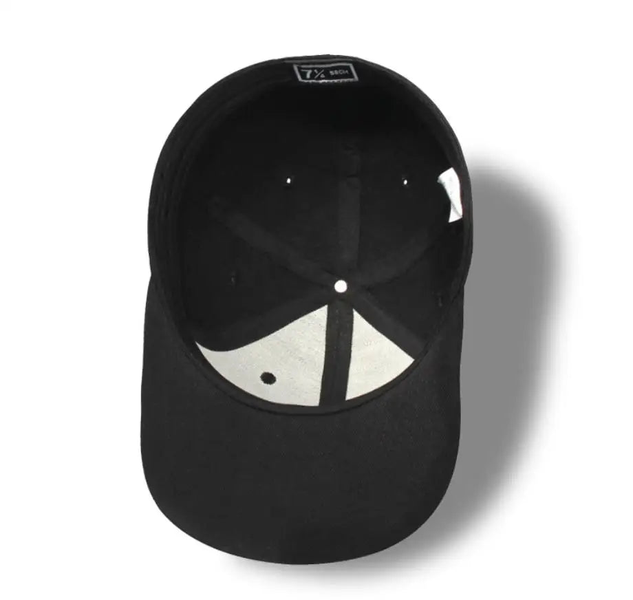 Casquette de baseball pour adulte à l'arrière fermé, pour petits tours de tête, femme et homme, modèle neutre, style hip-hop, casquette snapback, taille grande pour homme, casquette ajustée à visière plate, de 55 cm à 64 cm