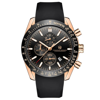 PAGANI DESIGN New 45mm Men Quartz Watch Rubber Belt Men's Luxury Watch Fashion Casual Sports Male Clock Relogio Maasculino