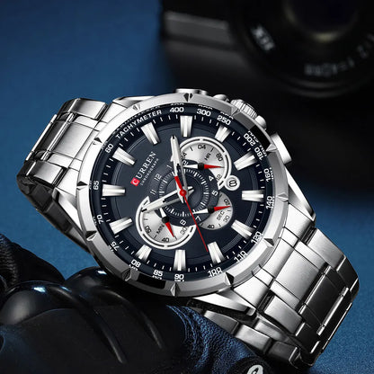 Relogio Masculino CURREN Business Men Watch Luxury Brand Stainless Steel Wrist Watch Chronograph Army Military Quartz Watches