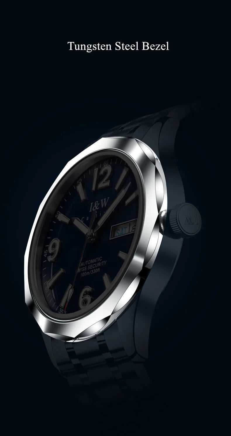 Relógio CARNIVAL para homem em tungsténio, marca de luxo, movimento automático NH36, relógio mecânico de pulso para homem, resistente à água, Montre Homme