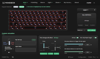 Akko MonsGeek FUN60 mechanische Tastatur mit Magnetschaltern, 60% Gaming-Tastatur, Rapid Trigger 0.01mm, 8K, ARGB, HE/TMR, Custom Keyboard