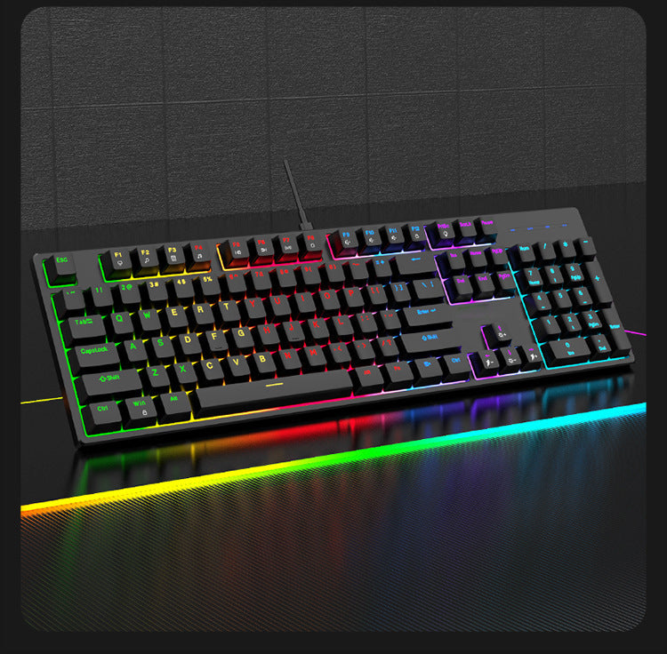 KEBIDUMEI RGB Mechanical Keyboard USB Wired Gaming Keyboard 104 Keys Hot Swappable Ergonomic Keyboard Computer Accessories For PC