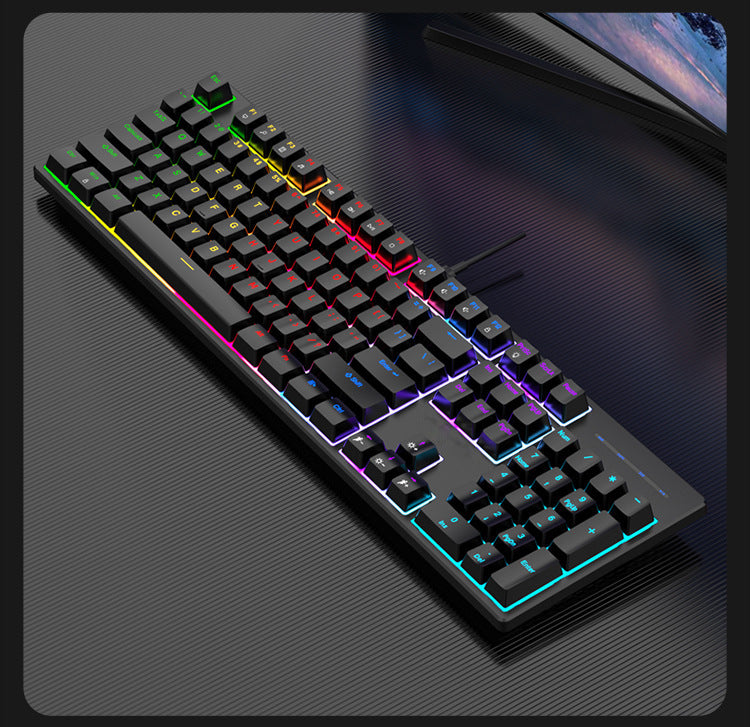 KEBIDUMEI RGB Mechanical Keyboard USB Wired Gaming Keyboard 104 Keys Hot Swappable Ergonomic Keyboard Computer Accessories For PC