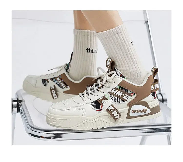 Casual Fashion Leather Sneakers New Skateboard Mens Shoes Outdoor Running Sports shoes Hiking Tennis Platform Luxury footwear