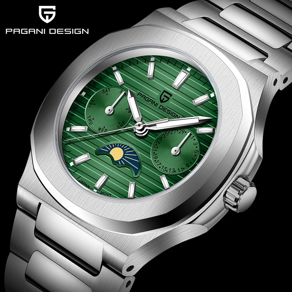 2025 New PAGANI DESIGN Women's Watch Automatic Date Luxury Quartz Watch Japan Epson VX3HA Watch Stainless Steel Waterproof Clock