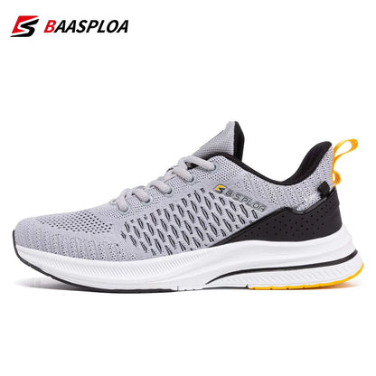 Baasploa Men Running Shoes New Breathable Mesh Sport Sneakers Plus Size 41-48 Male Classic Casual shoes Non-slip Outdoor Comfort