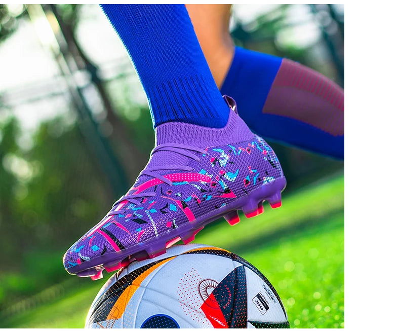 Professional Football Boots Men Breathable Mesh Soccer Cleats Anti Skid Fast Sneakers Fashion Artificial Grass Male Soccer Shoes