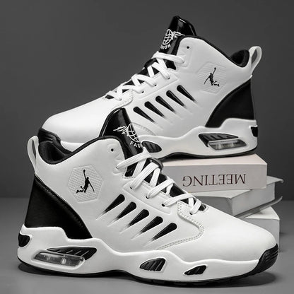Men's High-Top Basketball Shoes Feature a Breathable Mesh Design for Maximum Comfort Outdoor Shock-Absorbing Running Shoes, High-Rebound Cushioning Technology, Make Running Smoother and More Comfortable, Enhance Support, Styl