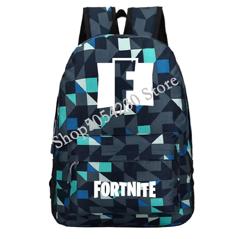 Mochila Fortnite Games, mochila escolar Fortnite para adolescentes, unissexo, com compartimento para portátil, para escola, viagens e uso casual