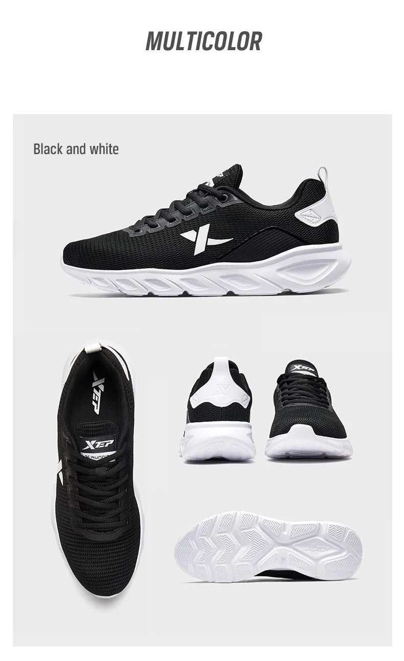 Xtep Running Shoes for Men 2025 Spring Sweat-Absorbing Sports Shoes Wear-Resistant Stability Sporty Sports Sneakers 880119115131
