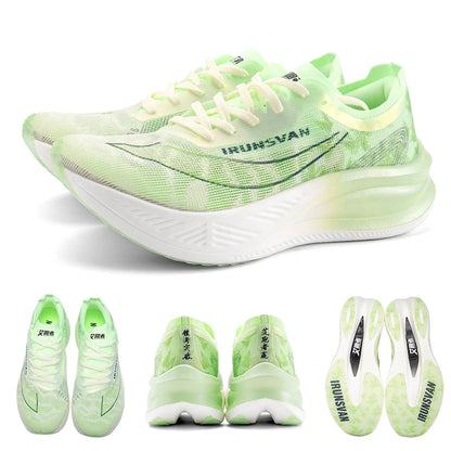 IRUNSVAN Nylon Carbon Plate Professional Marathon Running Shoes for Men Lightweight Cushioning Training Outdoor Sneakers for Women