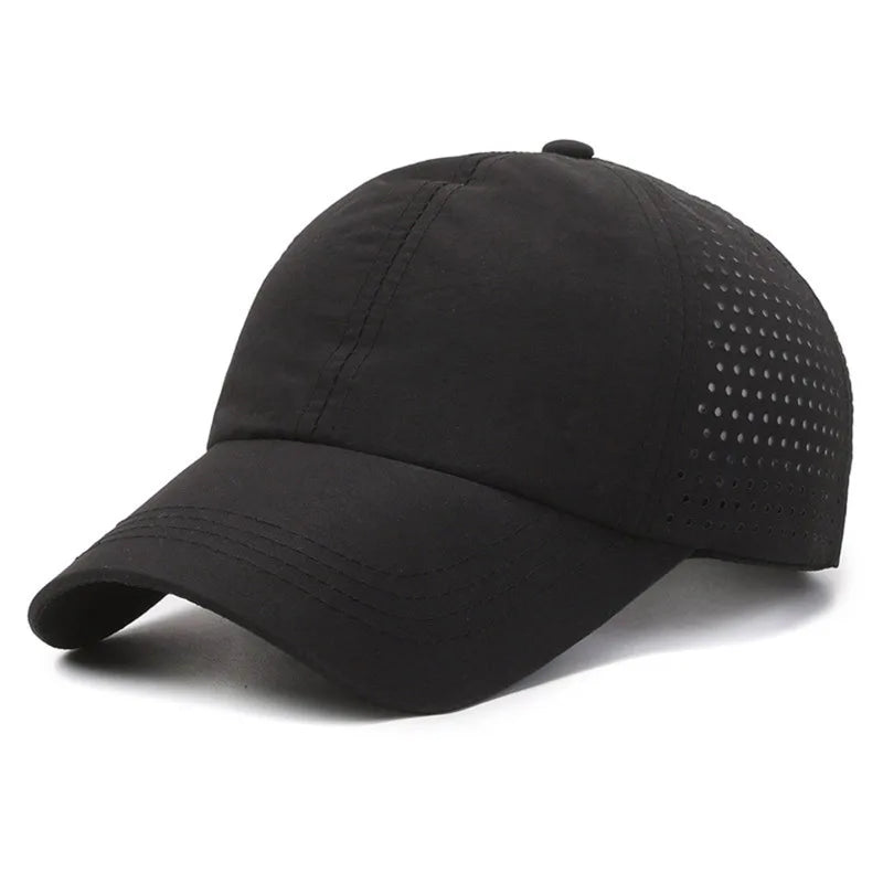 Casquette de soleil à séchage rapide pour femme, casquette de sport décontractée pour homme, casquette de baseball grande taille 60-65 cm, casquette à visière ajustable, casquette à visière