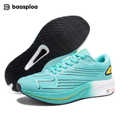 Zapatillas profesionales de running Baasploa para hombre, ligeras y transpirables, zapatillas deportivas de jogging para mujer con placa de carbono y suela antideslizante