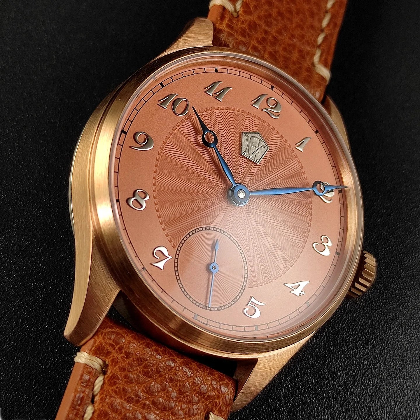 40.5 Men's Manual Mechanical Watch Tin Bronze Guilloché Surface Three-Dimensional Silver Nail Roasted Blue Needle Seagull ST3621